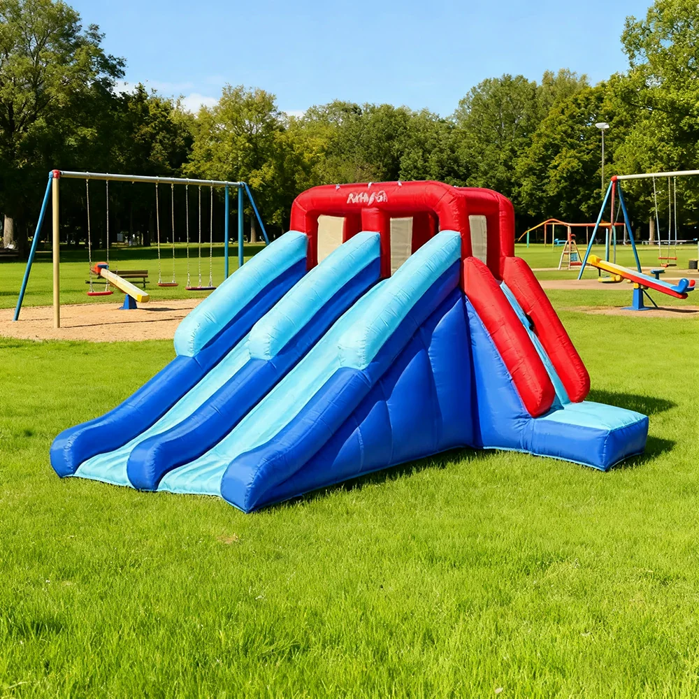 GAMEON Water Slide Inflatable Bounce Castle PVC Build with Blower - Triple Glide Style - Image 3