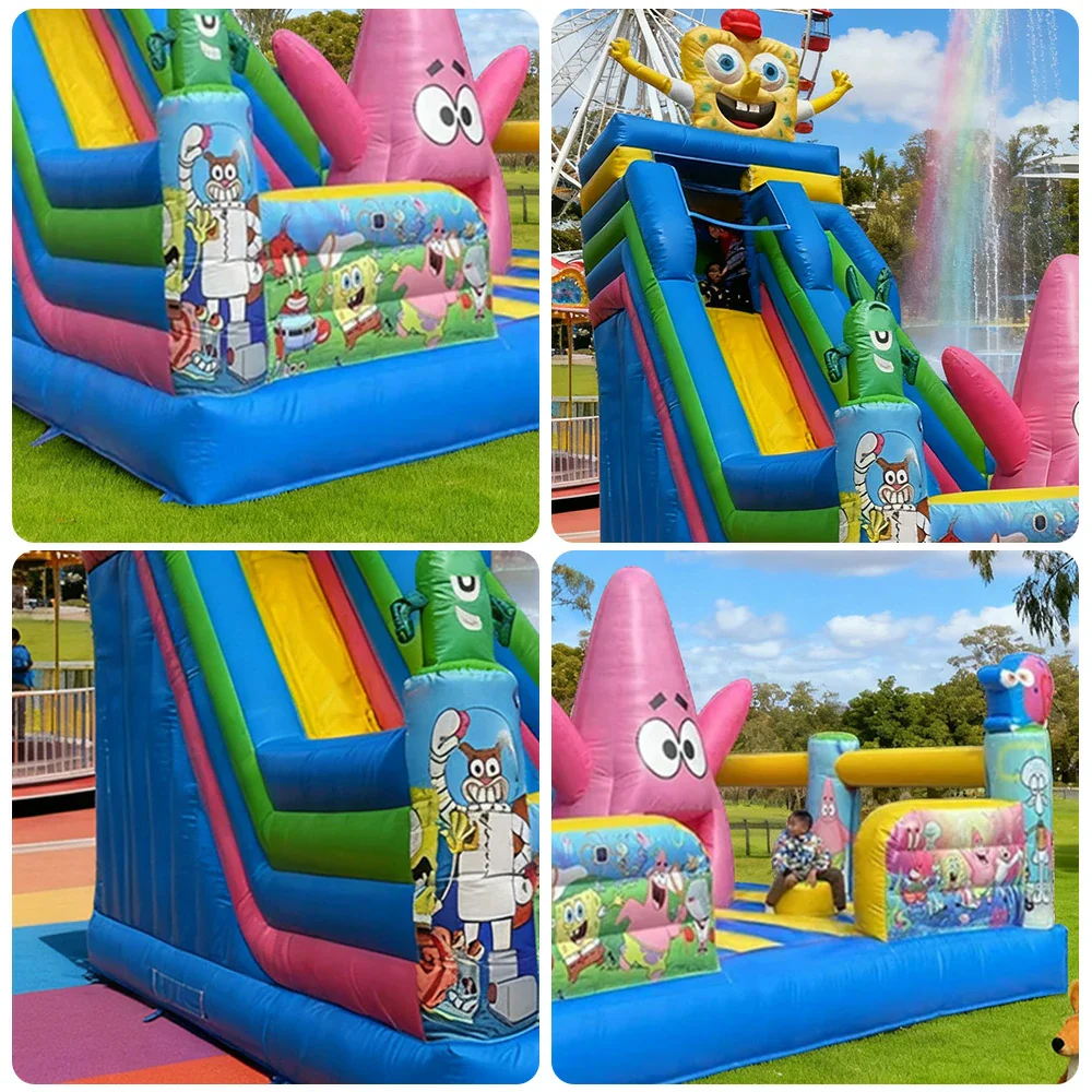 GAMEON Colorful Cartoon Theme Bounce House 5X6m PVC Inflatable Castle for Kids Outdoor Fun Bouncy Playland - Image 3