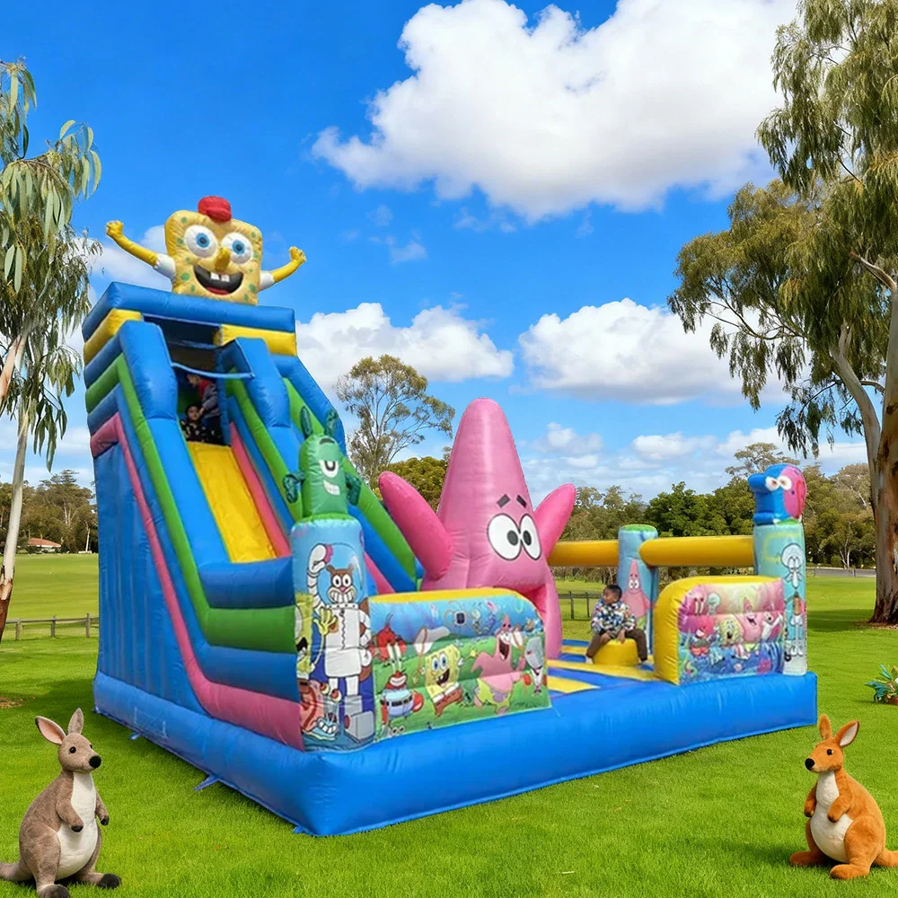 GAMEON Colorful Cartoon Theme Bounce House 5X6m PVC Inflatable Castle for Kids Outdoor Fun Bouncy Playland - Image 4