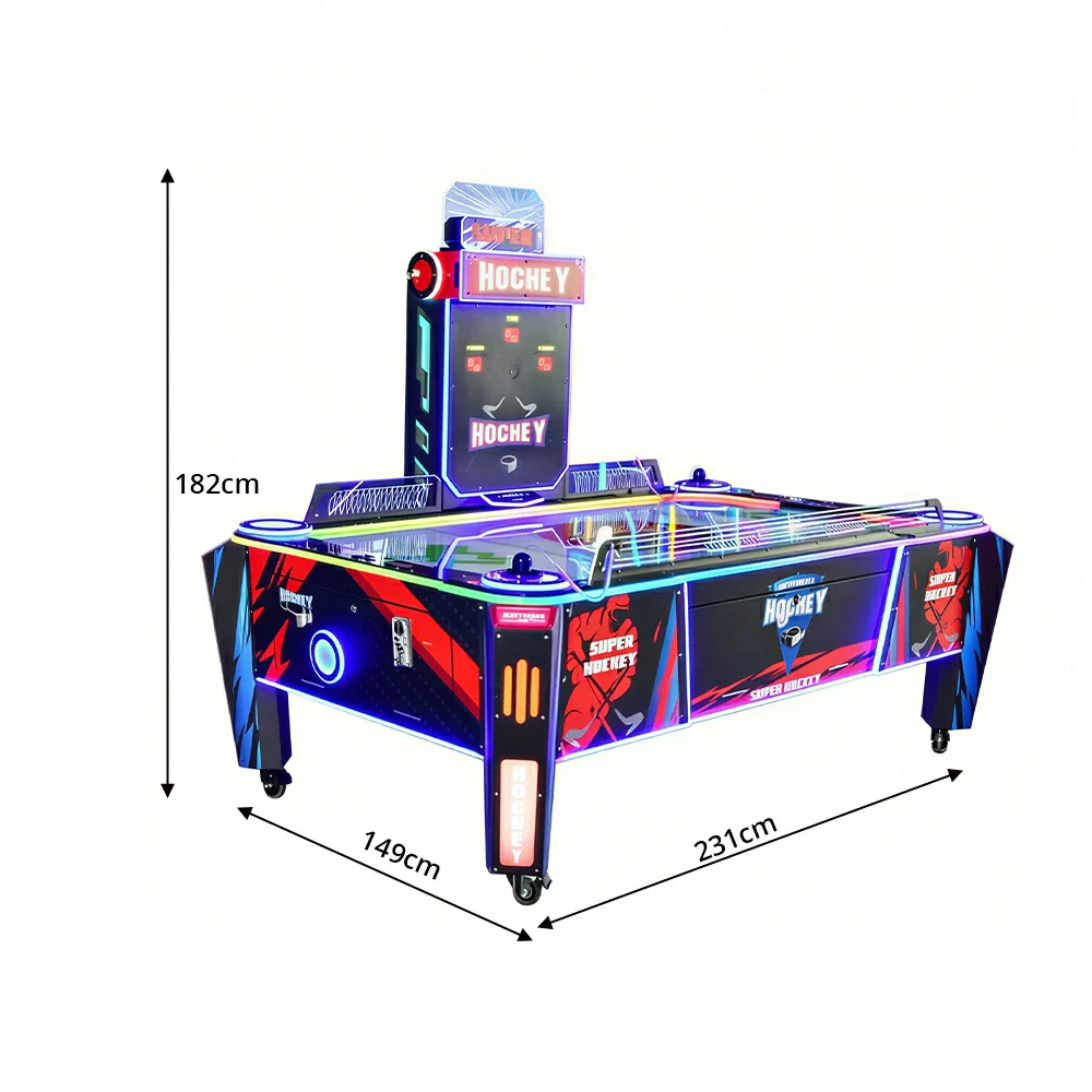GAMEON Air Hockey Arcade Machine - Dual Player Competitive Game Table with LED Lights, Score Display & Coin Operation for Family Entertainment - Black - Image 7