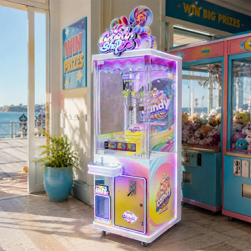 GAMEON Candy Store Prize Machine - Commercial Candy Arcade Game with Glass Display, LED Lights & Coin Operation for Kids Entertainment Venues - White - Image 5