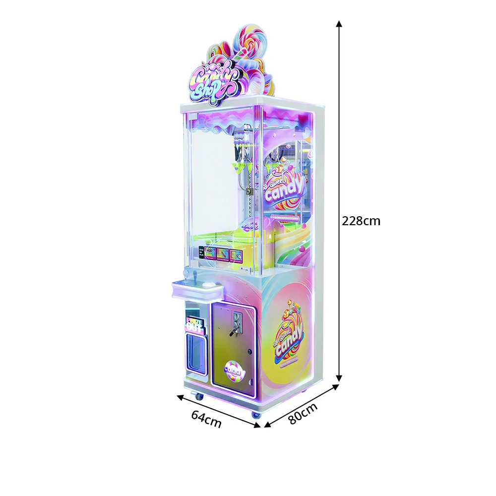 GAMEON Candy Store Prize Machine - Commercial Candy Arcade Game with Glass Display, LED Lights & Coin Operation for Kids Entertainment Venues - White - Image 7