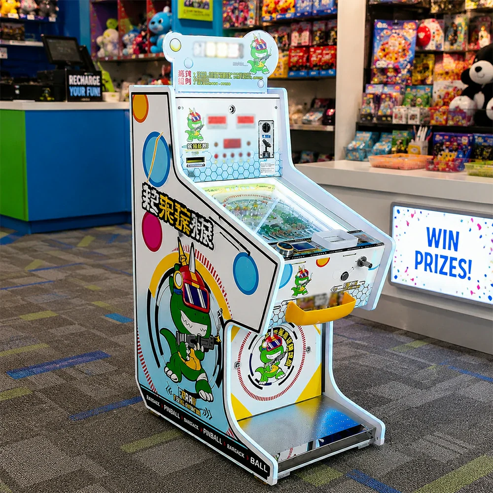 GAMEON Cannon Park Pinball Machine - Ticket Arcade Game with Ball Launcher, Reward System & Coin Operation for Kids Entertainment Venues - White - Image 4