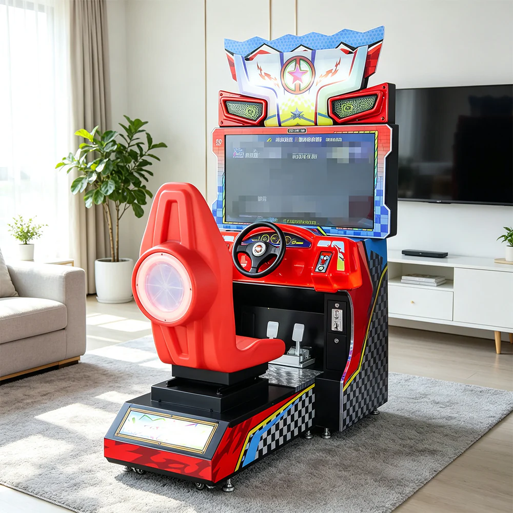GAMEON Racing Simulator Machine - Coin Operated Arcade Driving Game with HD Display, Racing Seat & Interactive Control System for Entertainment Venues - Red - Image 2