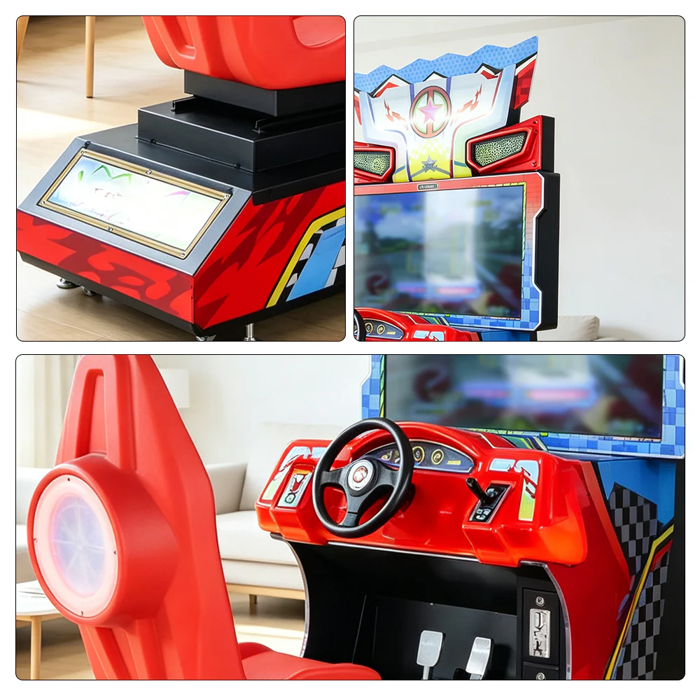 GAMEON Racing Simulator Machine - Coin Operated Arcade Driving Game with HD Display, Racing Seat & Interactive Control System for Entertainment Venues - Red - Image 3