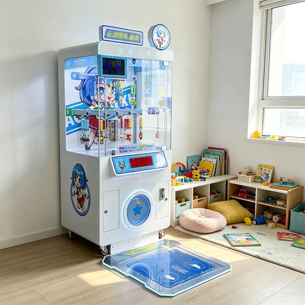 GAMEON Step Challenge Prize Machine - Interactive Footstep Arcade Game with QR Payment, Digital Score Display & Random Rewards for Kids Entertainment Venues - White - Image 2