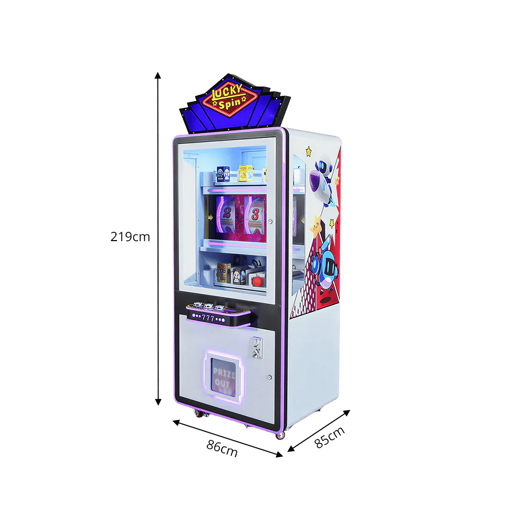 GAMEON Lucky Spin Prize Machine - Coin Operated Arcade Game with 777 Wheel, Random Rewards & Gift Display for Kids Entertainment Venues - White - Image 7