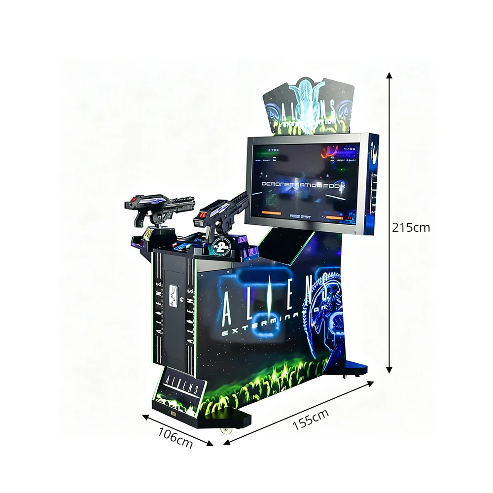 GAMEON Alien Shooting Arcade Machine - Coin Operated Dual Gun Simulator Game with 42" LCD Display & Interactive Shooting Experience - Black - Image 7