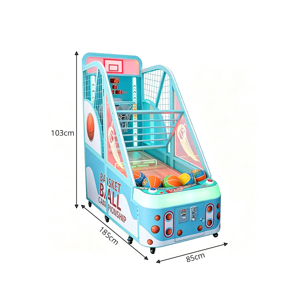 GAMEON Kids Basketball Arcade Machine - Coin Operated Shooting Game with LCD Display, Score Challenge & Interactive Family Entertainment Experience - Blue - Image 7