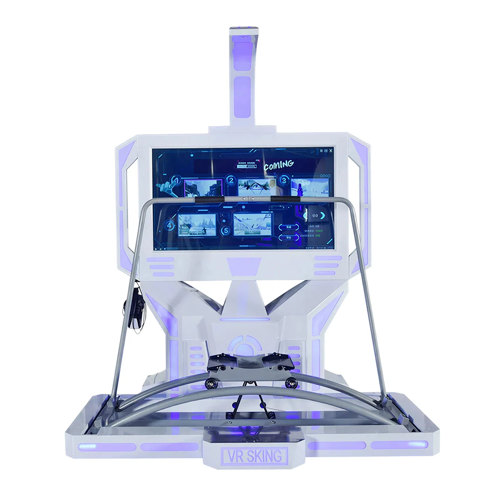 GAMEON VR Skiing Machine - Virtual Reality Snowboard Simulator with VR Headset, 55" HD Display & Immersive Ski Experience - White
