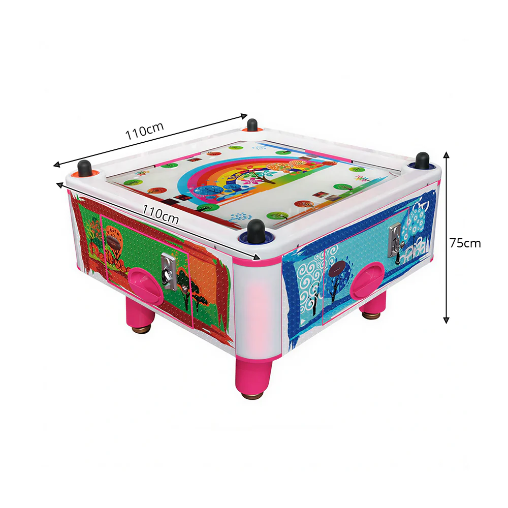 GAMEON Colourful Forest Air Hockey Table - Kids Interactive Arcade Game with 4 Player Support, Air Powered Hockey Play & Family Entertainment Experience - Pink - Image 7