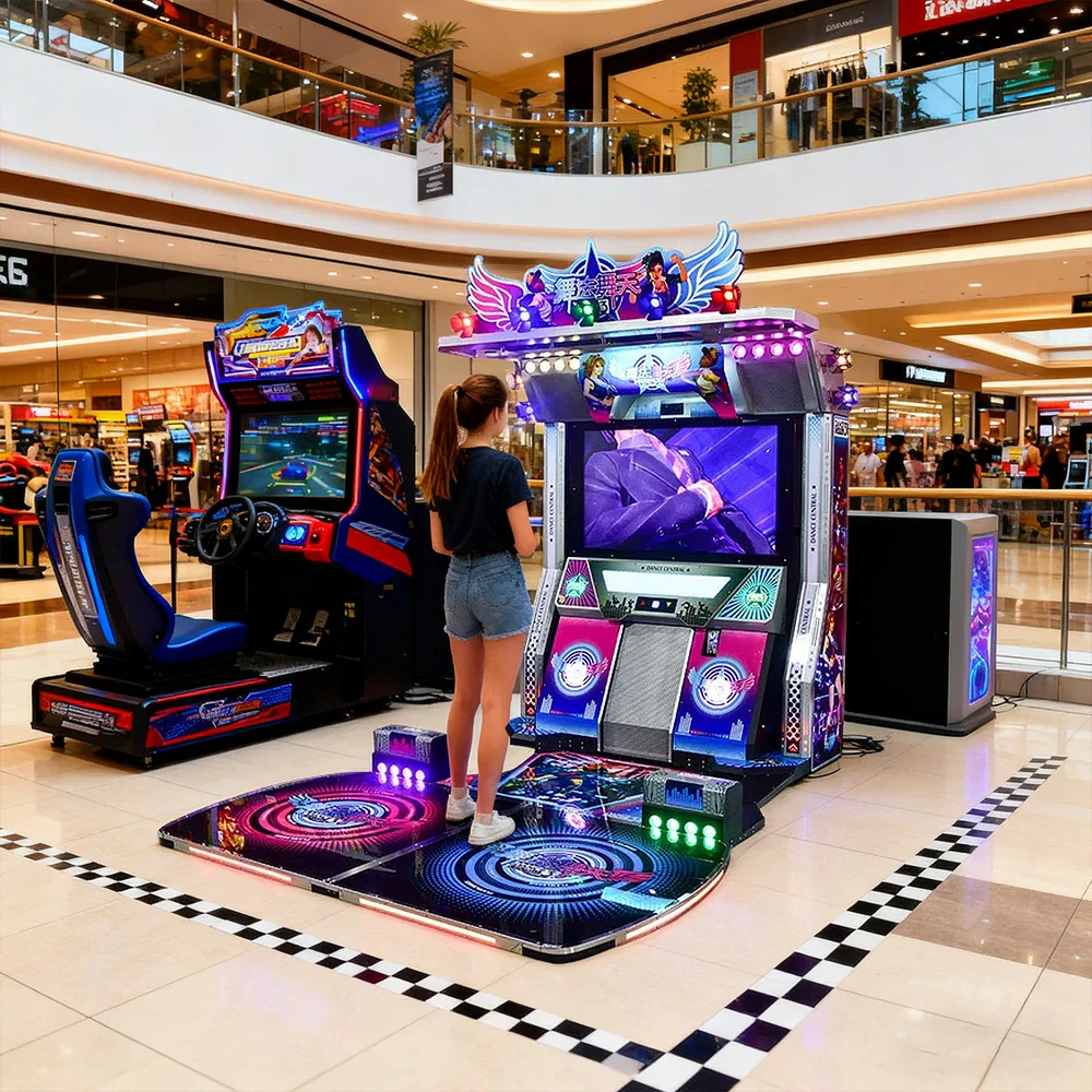 GAMEON Dance Arcade Machine 47" HD Screen Music Rhythm Game LED Neon Lights - Purple - Image 4