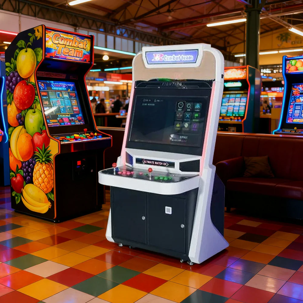 GAMEON R-Team Arcade Machine 32-Inch HD Screen Metal & Acrylic Cabinet 4300+Built-In Retro Games Plug-and-Play Two-Player Battle Console - White - Image 2