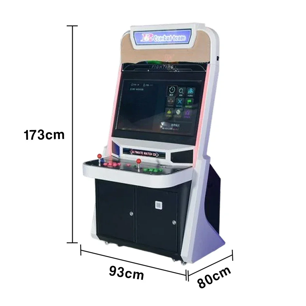 GAMEON R-Team Arcade Machine 32-Inch HD Screen Metal & Acrylic Cabinet 4300+Built-In Retro Games Plug-and-Play Two-Player Battle Console - White - Image 5