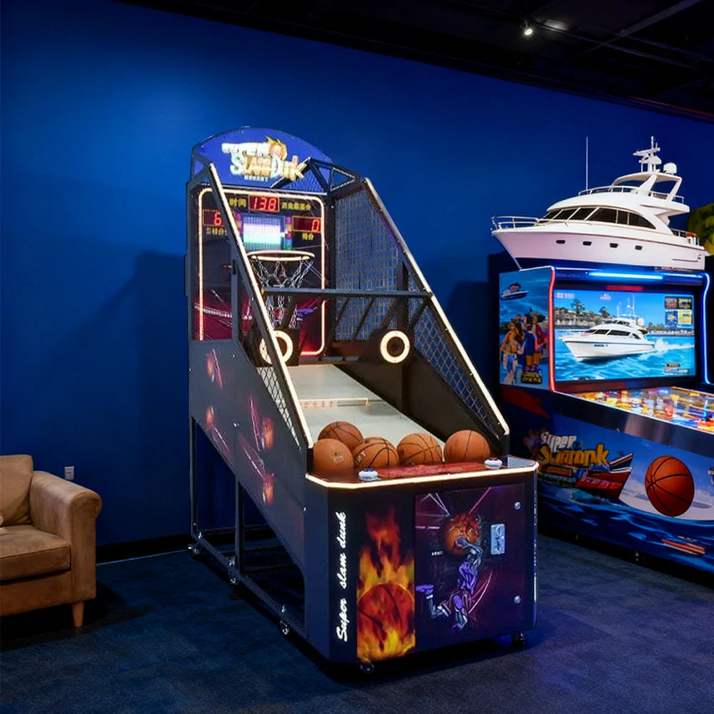 GAMEON Basketball Arcade Machine Metal Hoop Triple LED Scoring Display Automatic Ball Return Heavy-Duty Design - Image 4