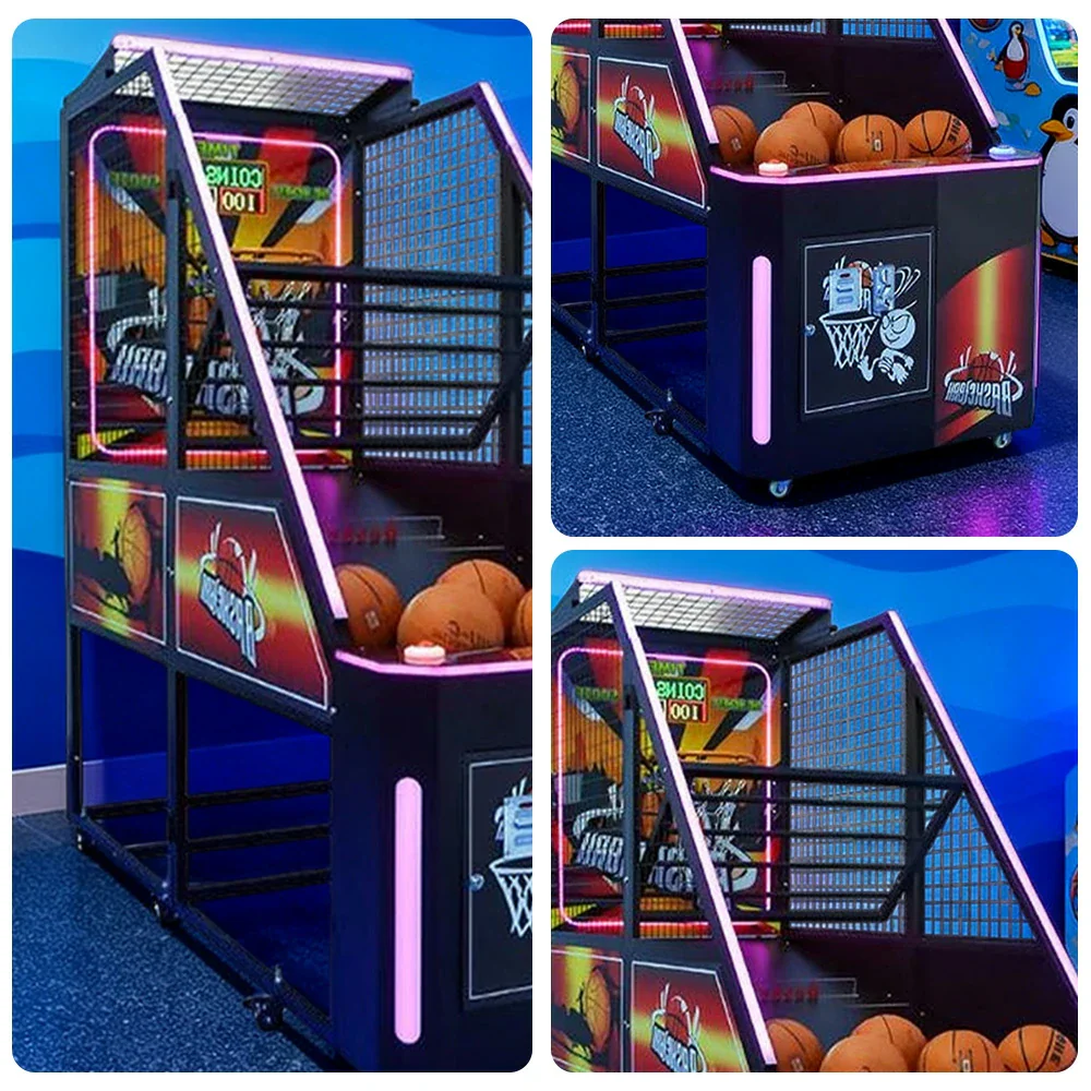 GAMEON Street Basketball Arcade Machine Metal Hoop LED Scoring Display Automatic Ball Return Durable Frame - Standard - Image 3