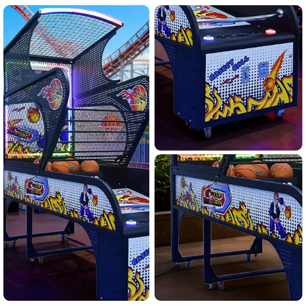 GAMEON Luxury Basketball Arcade Machine Metal Hoop Triple LED Scoring Display Automatic Ball Return Durable Structure - Deluxe - Image 3