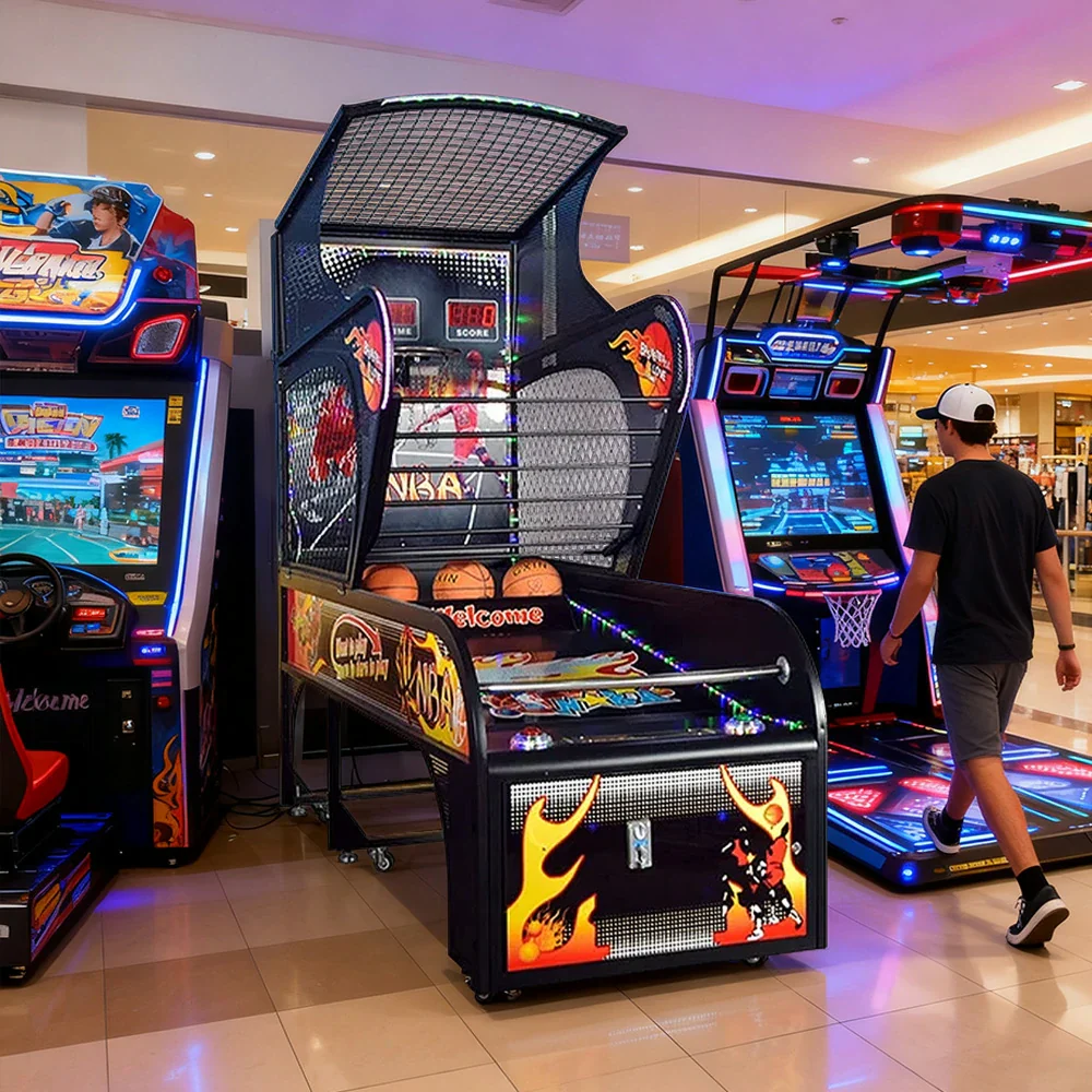 GAMEON Luxury Basketball Arcade Machine Metal Hoop Triple LED Scoring Display Automatic Ball Return Durable Structure - Deluxe - Image 3