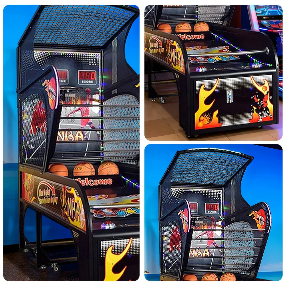 GAMEON Luxury Basketball Arcade Machine Metal Hoop Triple LED Scoring Display Automatic Ball Return Durable Structure - Deluxe - Image 4