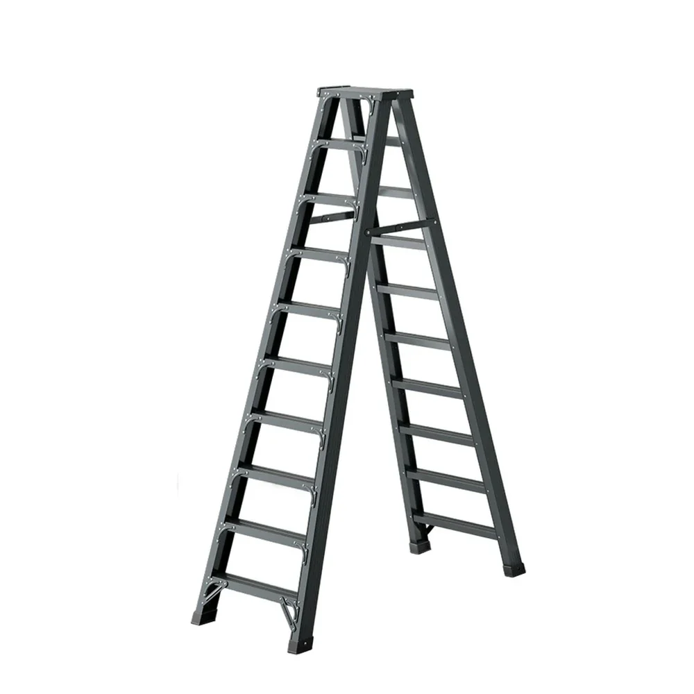 GROVIA 7/8/10-Step Aluminium Folding Ladder - 14.5cm Thick, 15cm Wide Pedal, Anti-Slip Feet - Purple - Image 11