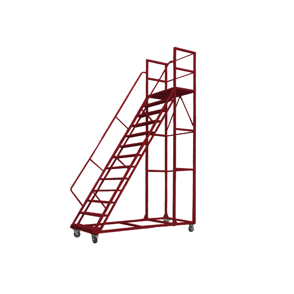GROVIA 300cm Platform Height  12-step Ladder With Wheels Warehouse Staircase - Image 10