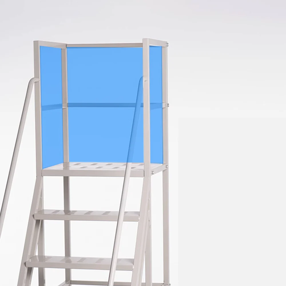 GROVIA 130cm Platform Height 5-step Ladder With Wheels Warehouse Staircase - Image 7