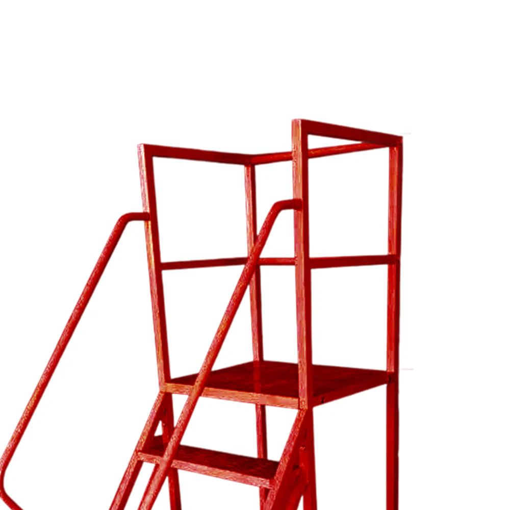 GROVIA 130cm Platform Height 5-step Ladder With Wheels Warehouse Staircase - Image 8