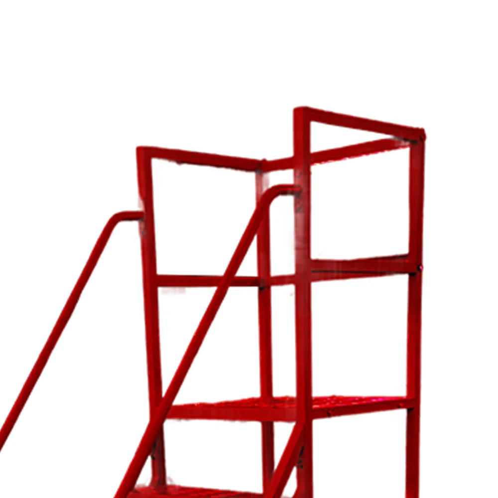 GROVIA 150cm Platform Height 6-step Ladder With Wheels Warehouse Staircase - Image 8