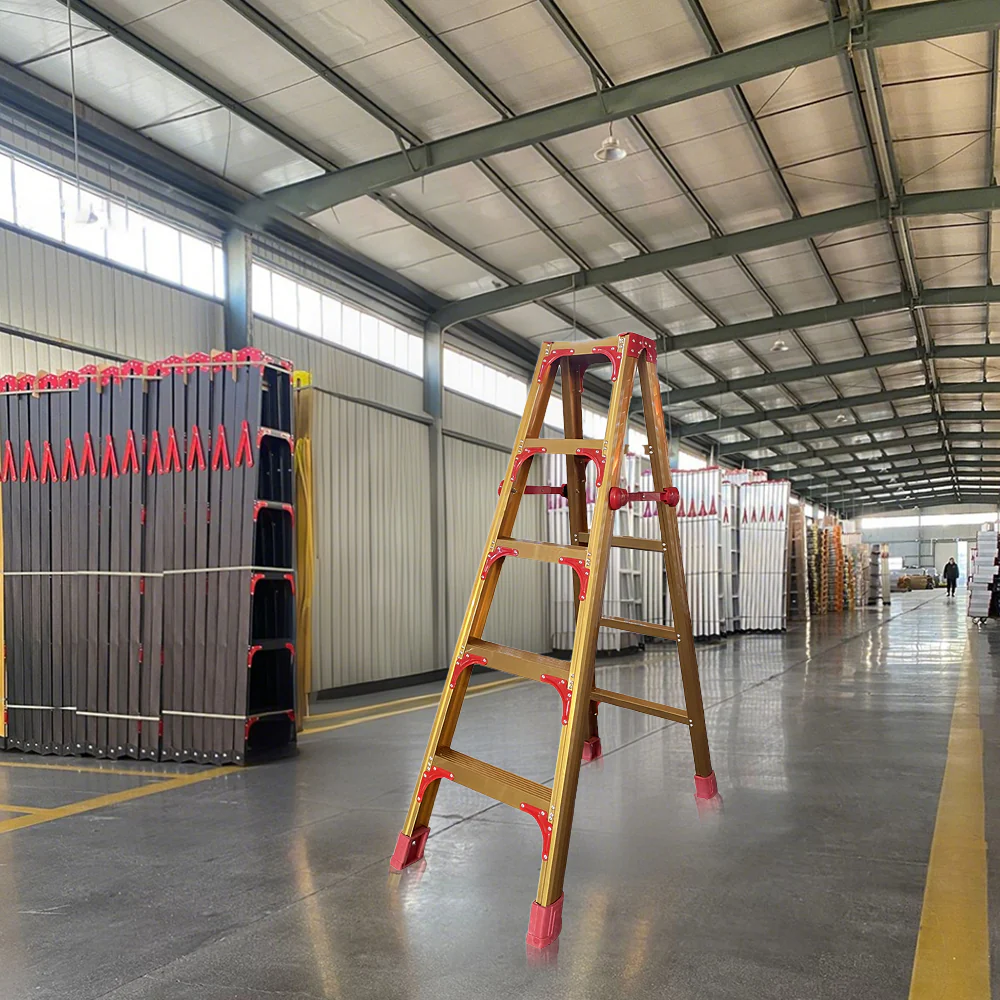 GROVIA L08 3/4/5/6/8/9/10-step Aluminum Alloy Ladder Warehouse Staircase/Household Stairs - Golden - Image 11