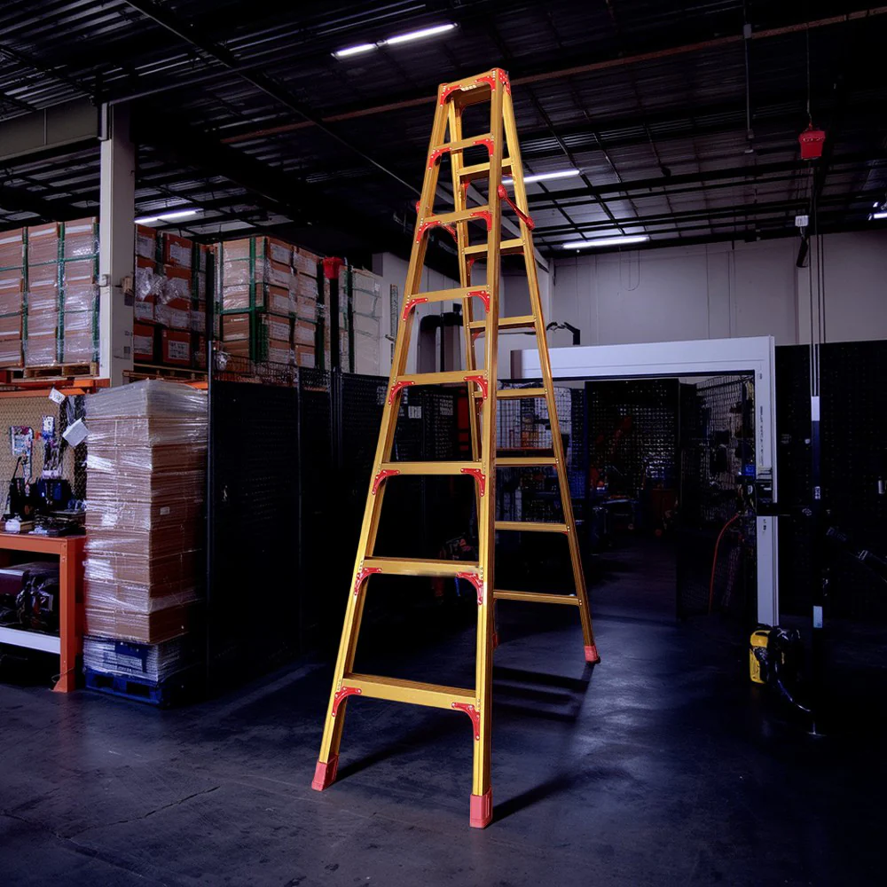 GROVIA L08 3/4/5/6/8/9/10-step Aluminum Alloy Ladder Warehouse Staircase/Household Stairs - Golden - Image 18