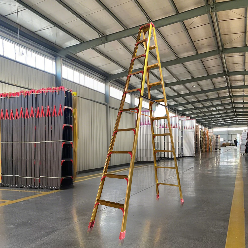 GROVIA L08 3/4/5/6/8/9/10-step Aluminum Alloy Ladder Warehouse Staircase/Household Stairs - Golden - Image 23