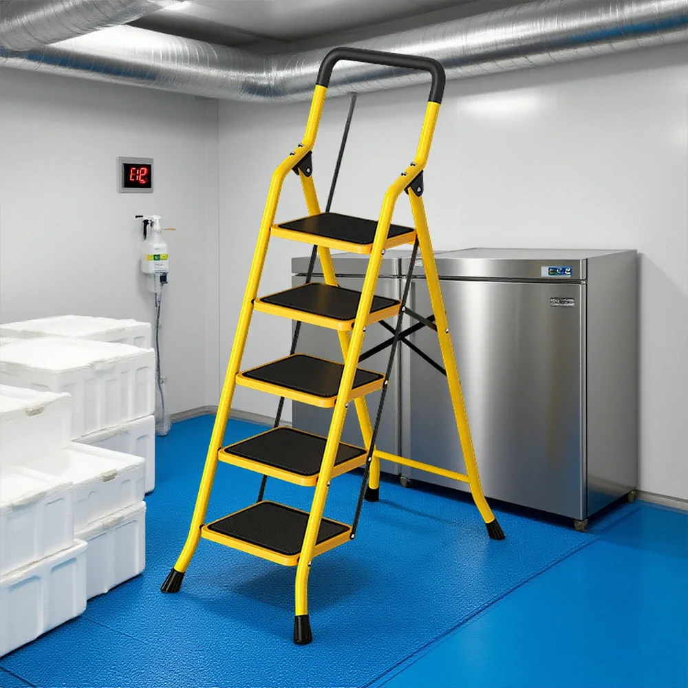 GROVIA 4/5/6 Step Folding Ladder, Aerospace-Grade Aluminum, Anti-Slip Extra-Wide Pedals, Rustproof & Durable Design - Image 7