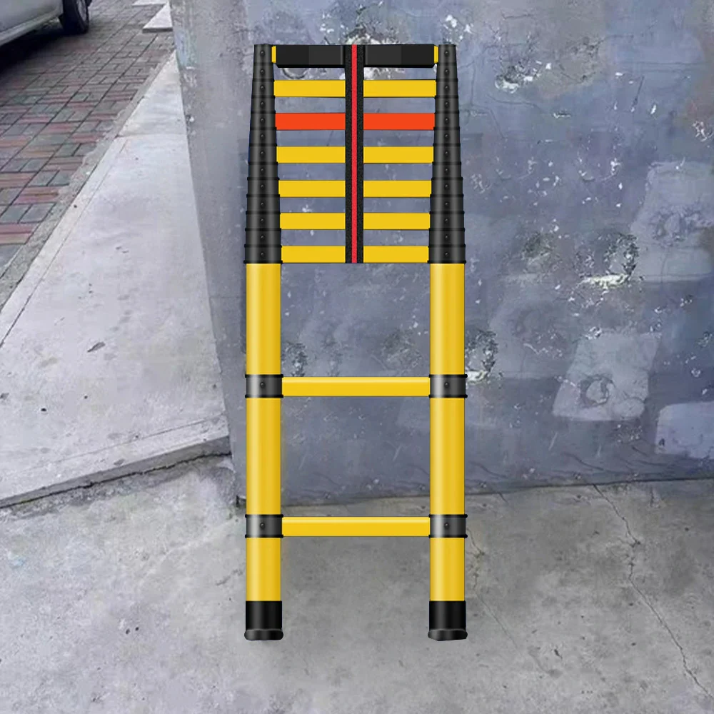 GROVIA 3m/4m/5m Fiberglass Retractable Insulated Ladder ¨C 150kg Capacity, Anti-Slip Pedals, Foldable 6.85cm Design - Image 11