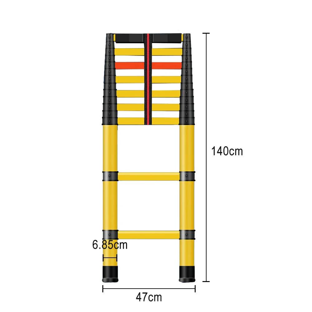 GROVIA 3m/4m/5m Fiberglass Retractable Insulated Ladder ¨C 150kg Capacity, Anti-Slip Pedals, Foldable 6.85cm Design - Image 13