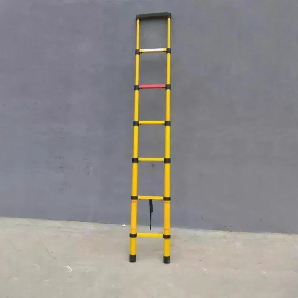 GROVIA 3m/4m/5m Fiberglass Retractable Insulated Ladder ¨C 150kg Capacity, Anti-Slip Pedals, Foldable 6.85cm Design - Image 4