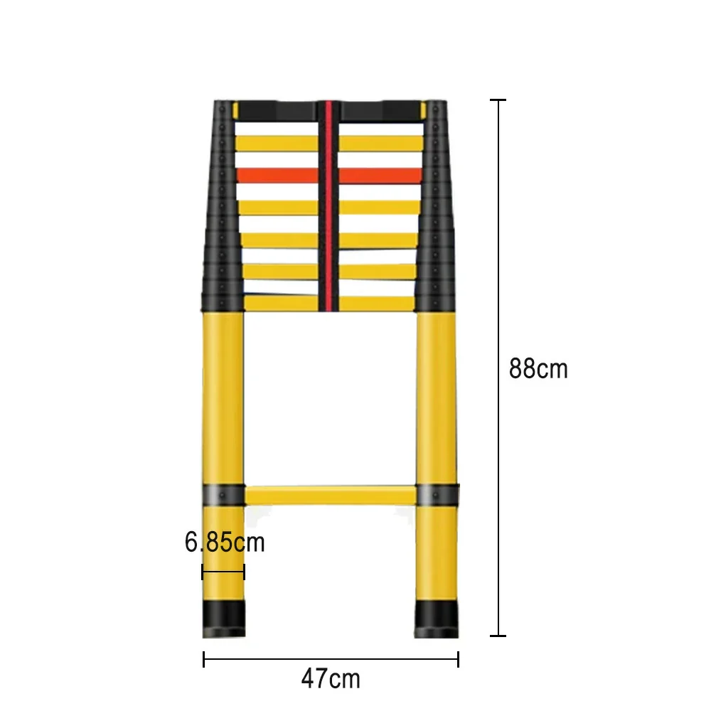 GROVIA 3m/4m/5m Fiberglass Retractable Insulated Ladder ¨C 150kg Capacity, Anti-Slip Pedals, Foldable 6.85cm Design - Image 5