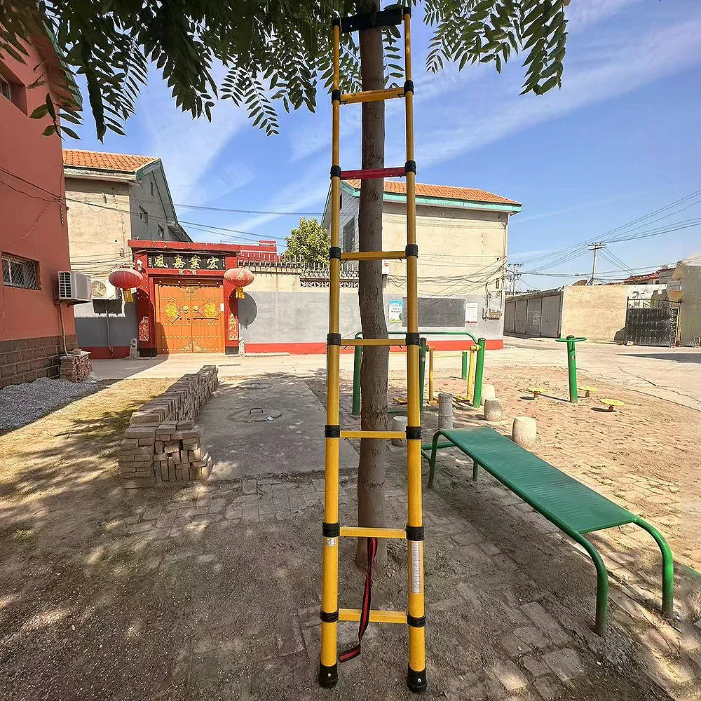 GROVIA 3m/4m/5m Fiberglass Retractable Insulated Ladder ¨C 150kg Capacity, Anti-Slip Pedals, Foldable 6.85cm Design - Image 7