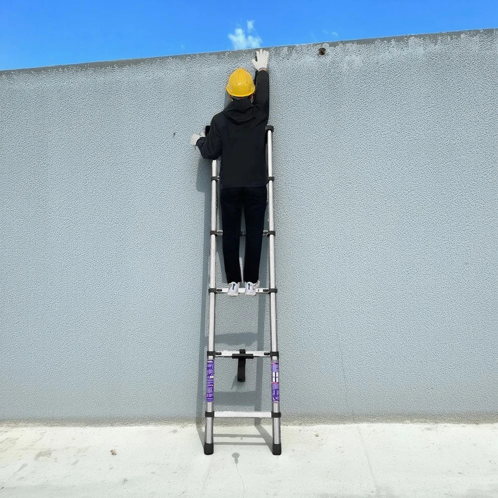 GROVIA Stainless Steel Telescopic Ladder 6/7/8 Step - Anti-Slip Base, Reinforced Frame, Foldable & Portable Design - Image 4