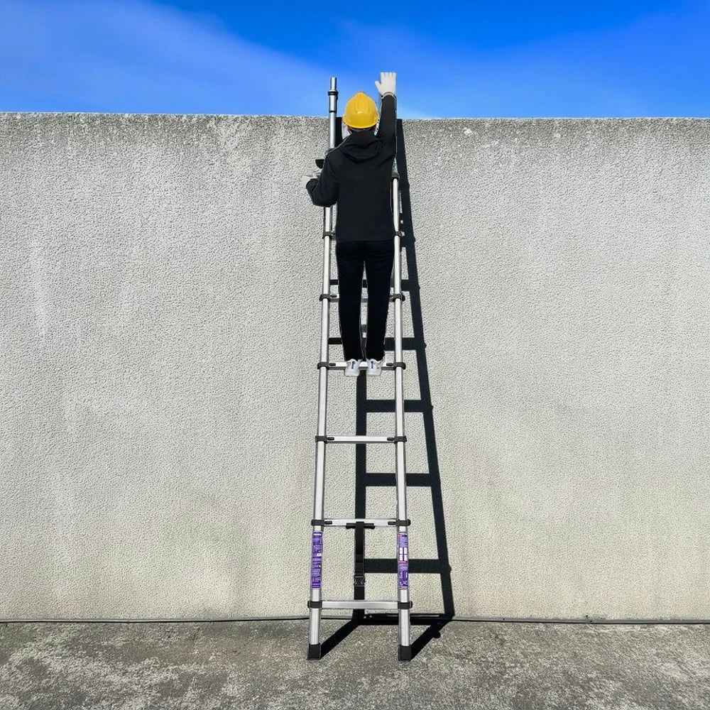 GROVIA Stainless Steel Telescopic Ladder 6/7/8 Step - Anti-Slip Base, Reinforced Frame, Foldable & Portable Design - Image 7