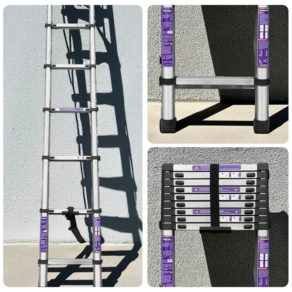 GROVIA Stainless Steel Telescopic Ladder 9/10/11 Step - Anti-Slip Base, Reinforced Frame, Foldable & Portable Design - Image 8