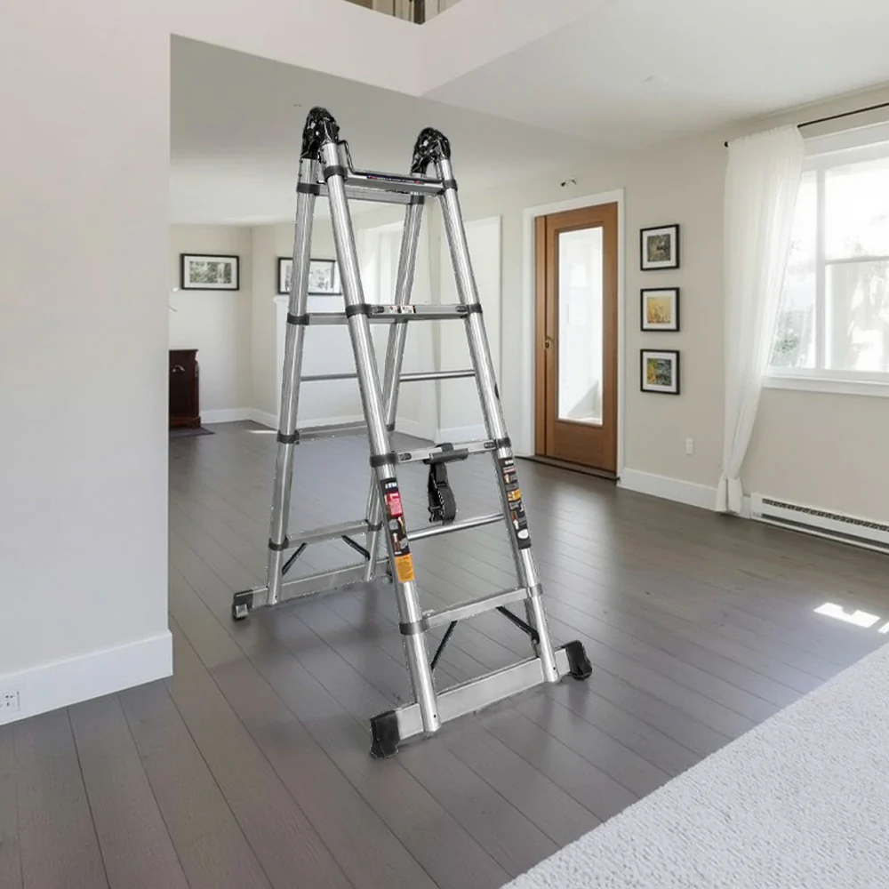 GROVIA Stainless Steel Multi-Purpose Joint Ladder 4/5/8 Step - Anti-Slip Design, Foldable & Heavy-Duty Frame - Image 4