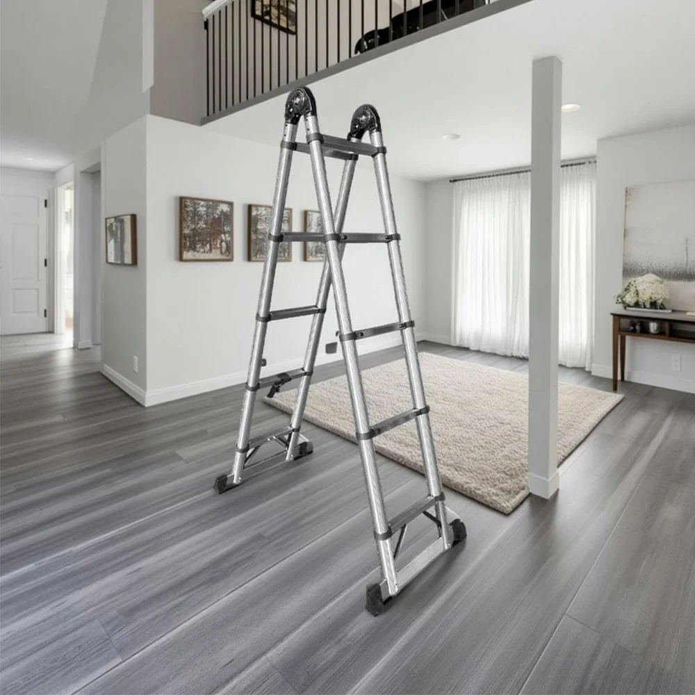 GROVIA Stainless Steel Multi-Purpose Joint Ladder 4/5/8 Step - Anti-Slip Design, Foldable & Heavy-Duty Frame - Image 9