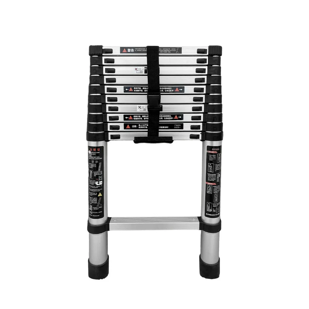 GROVIA Aluminium Telescopic Ladder 10/11 Step - Lightweight, Anti-Slip Base, Foldable & Space-Saving Design - Image 6