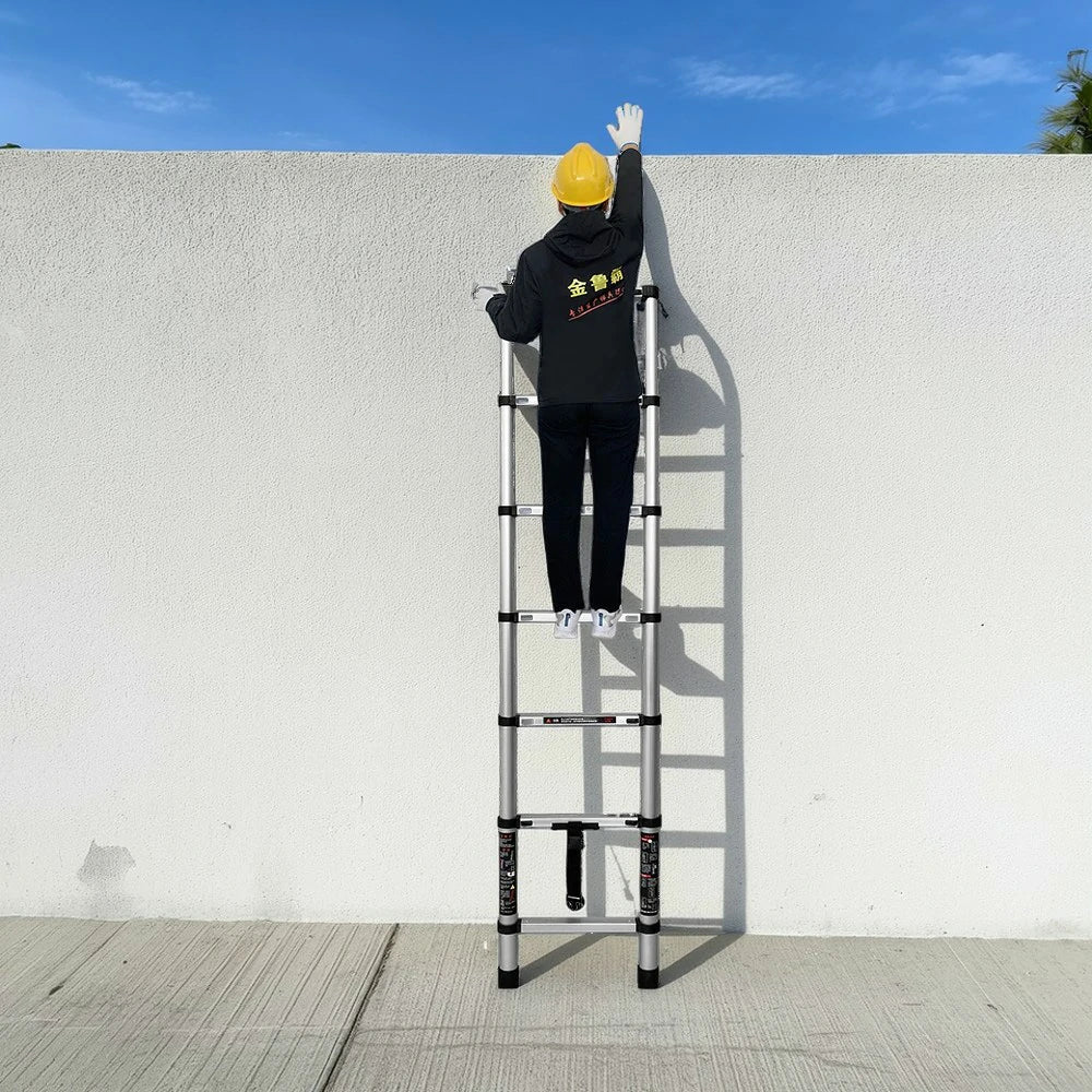 GROVIA Aluminium Telescopic Ladder 7/9 Step - Lightweight, Anti-Slip Base, Foldable & Space-Saving Design - Image 4