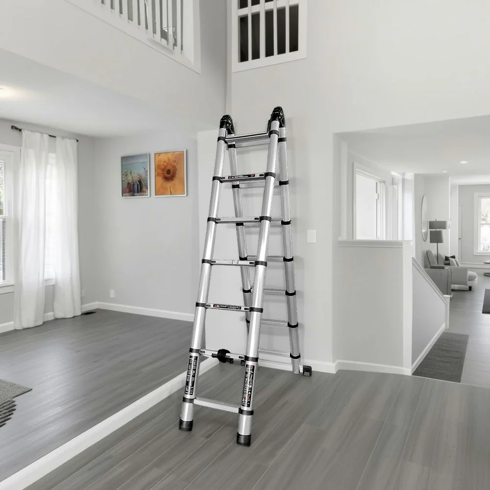 GROVIA Aluminium Multi-Purpose Joint Ladder 5/6/7 Step - Heavy-Duty, Anti-Slip, Foldable & Space-Saving Design - Image 12