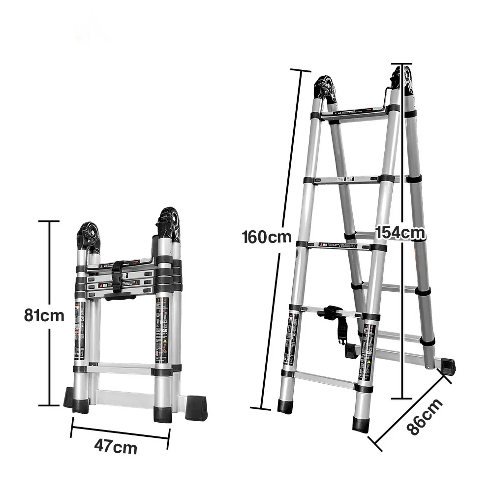 GROVIA Aluminium Multi-Purpose Joint Ladder 5/6/7 Step - Heavy-Duty, Anti-Slip, Foldable & Space-Saving Design - Image 5