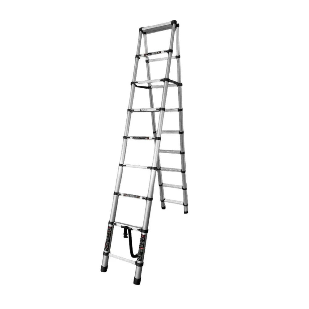 GROVIA Aluminium A-Frame Telescopic Ladder 6/7/9 Step - Heavy-Duty, Anti-Slip, Foldable & Space-Saving Design - Image 11