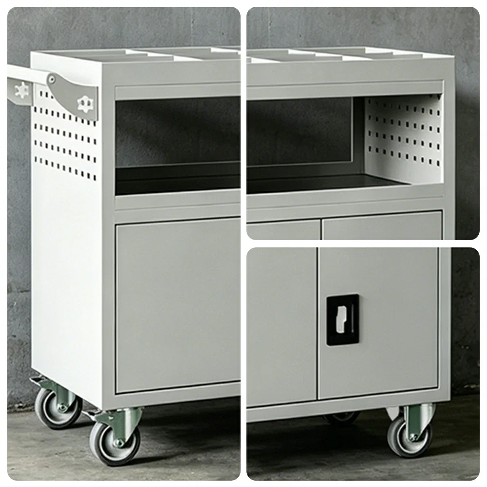 GROVIA Multi-Function Tool Cart Rolling Storage Trolley for Garage Workshop - Grey - Image 3