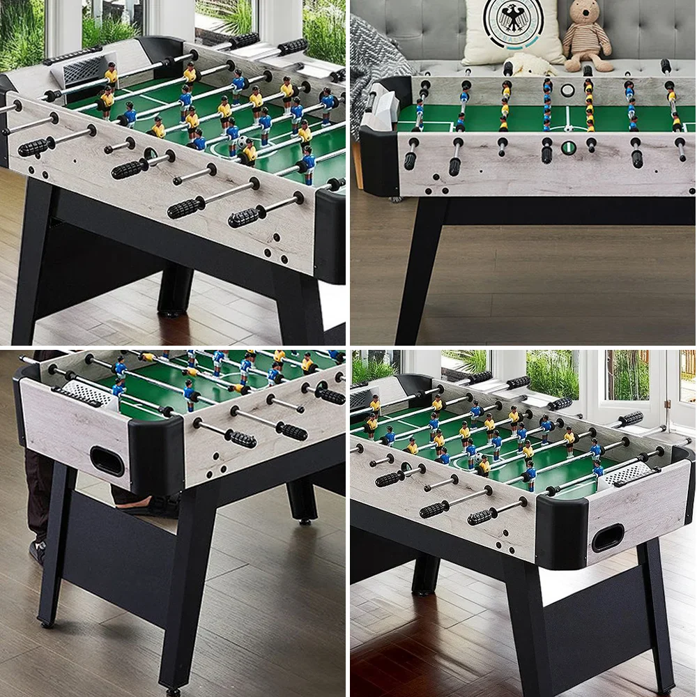 KICKSY GTST019 4FT MDF 8-Rod Foosball Table for Kids - Beige White Frame - Image 8