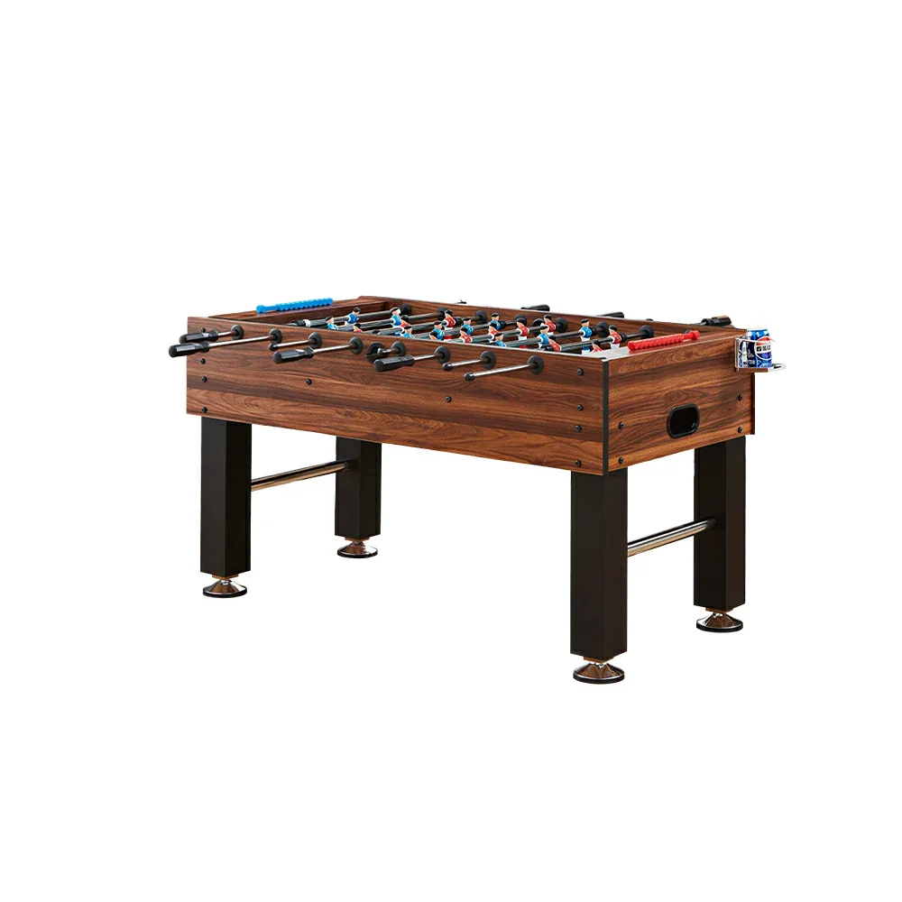 KICKSY 1.4M Large Foosball Table with MDF Woodgrain Frame for Home Game Room - Orange Brown